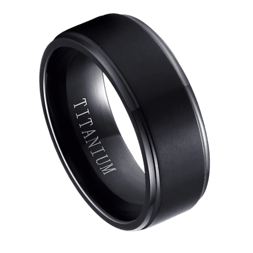 bague noire pour homme pour anniversaire de fiançailles de mariage titane 6mm 8mm dans toutes les tailles