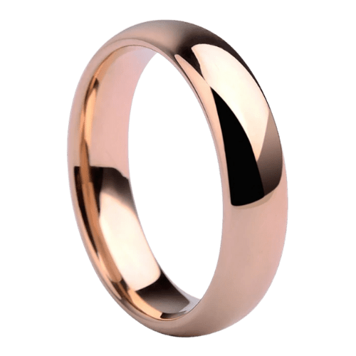 Bague pour homme en or rose, anniversaire de mariage, bande de fiançailles, tungstène poli de 6 mm dans toutes les tailles