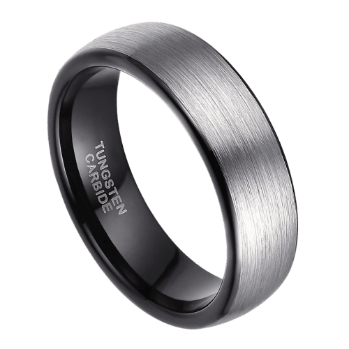 bague homme argent anniversaire de mariage bande de fiançailles 6mm tungstène brossé dans toutes les tailles