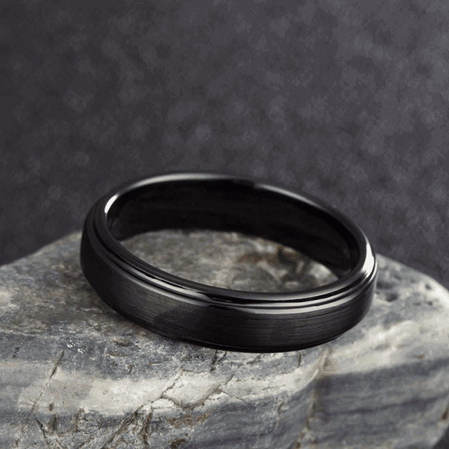 Bague Homme Noire - Carbure de Tungstène
