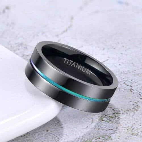 bague noire pour homme aux couleurs de la fierté gay dans toutes les tailles 7 mm