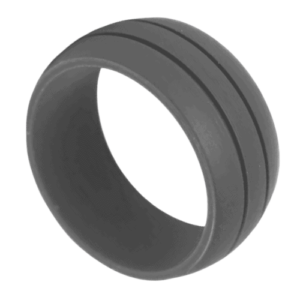 anneau en silicone gris pour hommes double rainure 8mm Release bracelet pour hommes toutes tailles