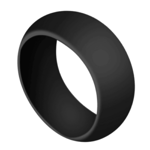 anneau en silicone noir bombé 8mm Kepler bague pour homme toutes tailles