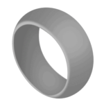 Rubicon - Bague en Silicone pour Homme - Anneau Bombé Gris clair pour Homme