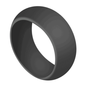 bague silicone grise pour homme Charman 8mm