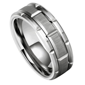 bague en argent pour hommes avec motif de brique en bloc brossé poli bande de fiançailles anniversaire de mariage toutes tailles
