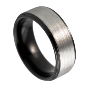 bague en argent pour hommes avec jantes noires bande de fiançailles anniversaire de mariage tungstène 8 mm dans toutes les tailles