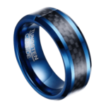 Clarity - Bague Homme en Tungstène - Bague en fibre de Carbone pour Lui 8mm