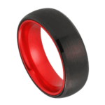 Amado - Bague Homme en Tungstène - Bague Noir et rouge Homme 8mm