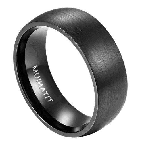 Vitality – Men’s Titanium Ring – Brushed Black 6mm or 8mm