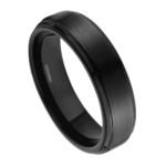 Esteem - Bague en Céramique pour Homme - Noire - 6mm ou 8mm
