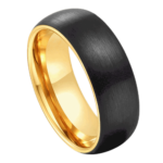 Shard - Bague en Tungstène pour Homme - Noir avec bague en or pour lui 8mm