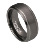 The Western - Bague en Tungstène pour Homme - Gris Métal - 6mm ou 8mm