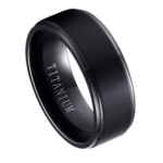 Acute - Bague Titane pour Homme - Bague Noir pour Homme 6mm ou 8mm