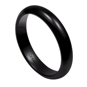 bague noire pour hommes fine bande de fiançailles anniversaire de mariage moderne 4 mm dans toutes les tailles