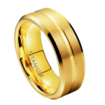 Masterly - Bague Homme en Titane - Or - Alliance ou Bague de Fiançailles 6mm ou 8mm
