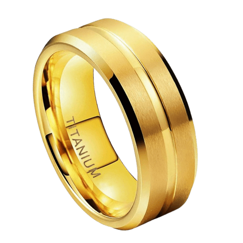 Masterly – Men’s Titanium Ring – Gold 6mm or 8mm