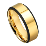 Captivate - Bague Homme en Tungstène - Or avec Bague Homme Noir 8mm
