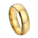 King - Bague Homme en Tungstène - Or - Alliance ou Bague de Fiançailles 6mm ou 8mm