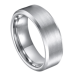 Lucide - Bague de Tungstène pour Homme - Argent Bague de Fiançailles pour Homme 6mm ou 8mm