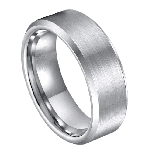 Bague Lucid en argent brossé pour homme avec côtés polis