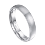Tender - Bague pour Homme en Titane - Alliance Argentée Brossée 4 mm