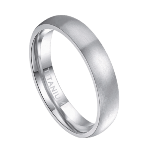 bague de mariage pour hommes en argent ou bande de fiançailles anniversaire mince bague traditionnelle moderne 4mm titane brossé