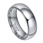 Elie - Bague Tungstène Homme - Bague de Fiançailles Alliance Homme Argent 6mm ou 8mm