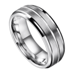 Ridge - Bague pour Homme en Tungstène - Alliance Argentée 8 mm