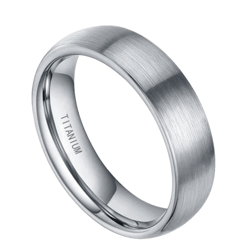 Tranquil – Men’s Titanium Ring – Brushed Silver 6mm or 8mm