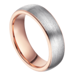 Generosity - Bague Homme en Tungstène - Or et Or Rose Bague Homme 6mm ou 8mm