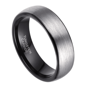 bague en argent pour hommes, anniversaire de mariage, bande de fiançailles, noir, intérieur en tungstène brossé de 6 mm, dans toutes les tailles