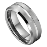 Milan - Bague Homme en Tungstène - Bande Homme Argent 6 mm ou 8 mm