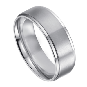 bague en argent pour hommes pour fiançailles anniversaire de mariage 6mm 8mm jante polie en tungstène brossé toutes tailles style traditionnel moderne