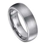 Unwavering - Bague Homme en Tungstène - Argent Brossé - Alliance ou Bague de Fiançailles 6mm ou 8mm
