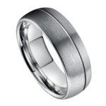 Aspen - Bague Homme en Tungstène - Bague Homme en argent brossé 7mm