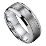 Mateo - Bague en tungstène pour Homme - Bague en Argent pour Homme 8 mm