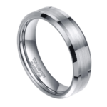 Silver Master - Bague de Tungstène pour Homme - Bague de Fiançailles en argent pour Homme 6mm ou 8mm