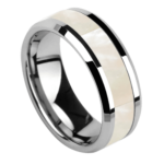 Intuitive - Bague en Tungstène pour Homme - Bague en Nacre pour Lui 6mm ou 8mm