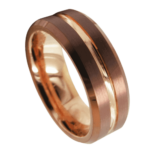 Eagle - Bague Homme en Tungstène - Bague Homme Marron et Or Rose 8mm