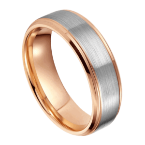bague pour homme en argent avec jantes en or rose bande de fiançailles anniversaire de mariage en tungstène dans toutes les tailles