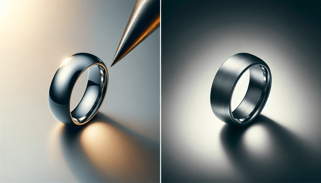 Titanium ring with a brushed matte finish, emphasizing durability and practical beauty.