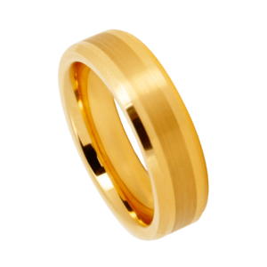 Bague en tungstène doré pour homme