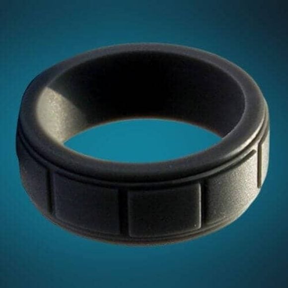 Bague en caoutchouc flexible pour homme, bande noire