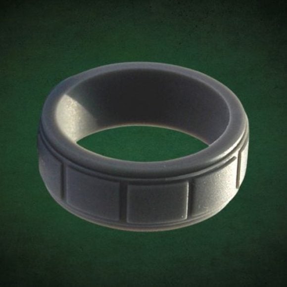 Bague en silicone pour hommes noirs avec motif de bloc de brique