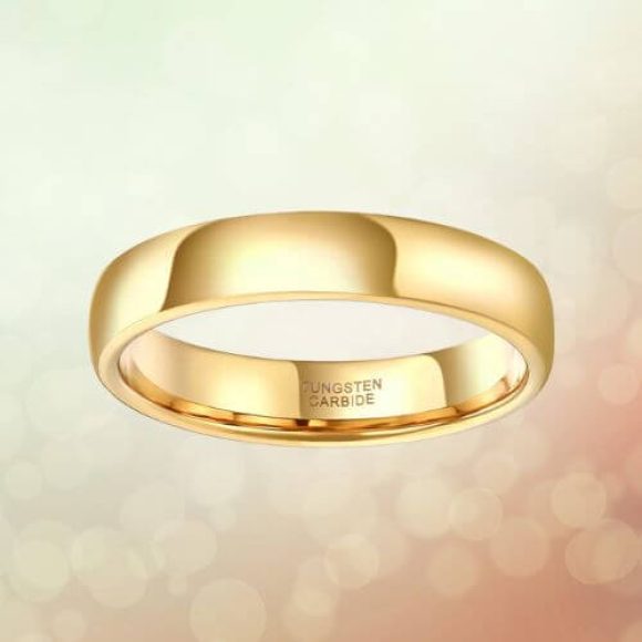 bague de mariage en or pour hommes 4 mm d'épaisseur polie 