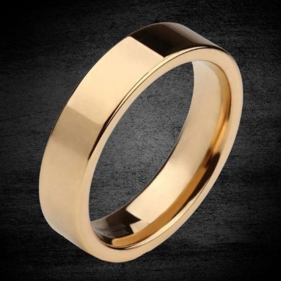 Bague en or poli pour hommes, design de style traditionnel et moderne, tungstène 6mm 8mm