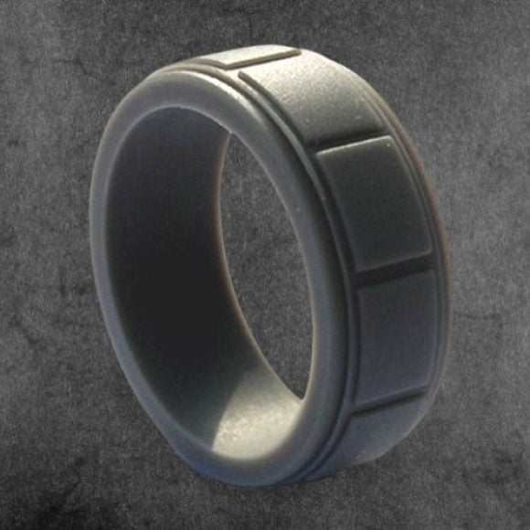 Bague en silicone gris anthracite pour homme