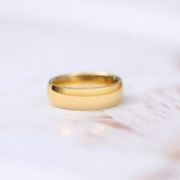 Bague de mariage en or pour hommes en titane 4mm 6mm, style moderne, design traditionnel