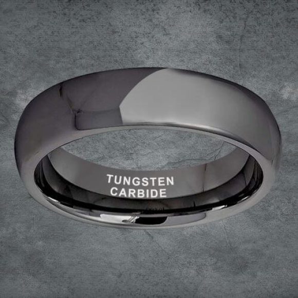 Bague en tungstène pour hommes en gris gunmetal